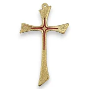 Croix asymétrique murale en bronze émaillé