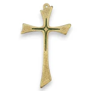 Croix asymétrique murale en bronze émaillé