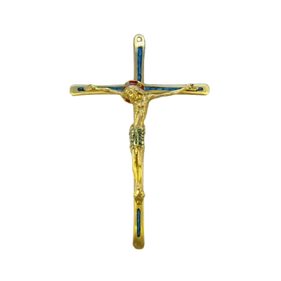 Croix avec Christ – Bronze émaillé – 19.5 cm – 030C933