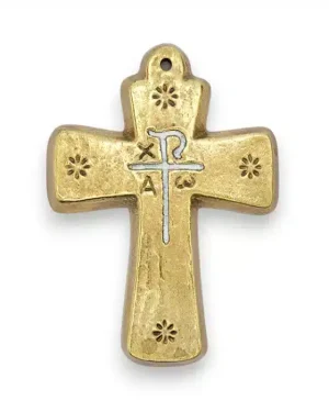 Etoiles et monogramme Chrisme sur croix murale – 9,5 cm – L23