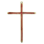 Christ sur croix fine en bronze émaillée