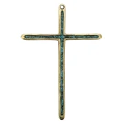 Christ sur croix fine en bronze émaillée