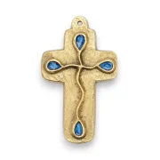 Croix motifs gouttes bleues