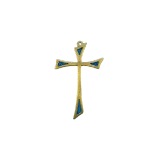 Croix émaillée, forme pattée asymétrique – 12 cm – L14