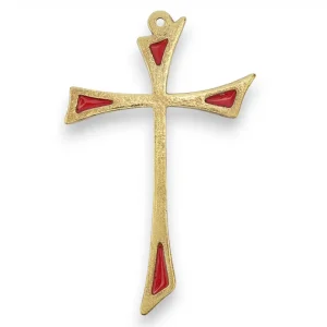 Croix pattée émaillée, forme asymétrique – 12 cm – L14
