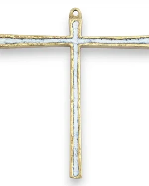 Croix Tau, bronze émaillé – 12 cm – 029