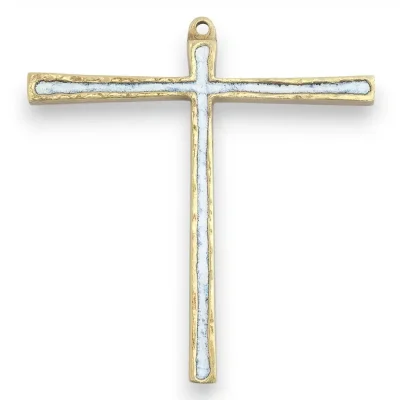 Croix Tau, bronze émaillé – 12 cm – 029