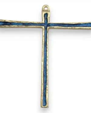 Croix Tau, bronze émaillé – 12 cm – 029