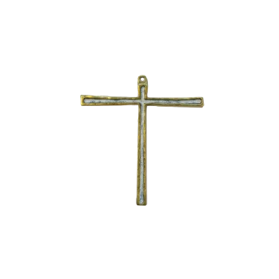 Croix Tau, bronze émaillé – 12 cm – 029