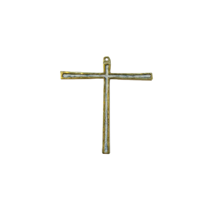 Croix Tau, bronze émaillé – 12 cm – 029