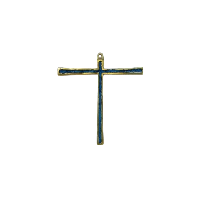 Croix Tau, bronze émaillé – 12 cm – 029