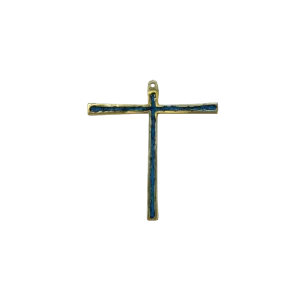 Croix Tau, bronze émaillé – 12 cm – 029