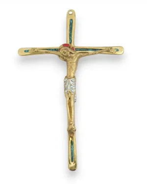 Croix avec Christ – Bronze émaillé – 19 – 5 cm – 030C933