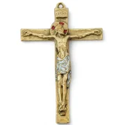 Christ sur croix en bronze et INRI