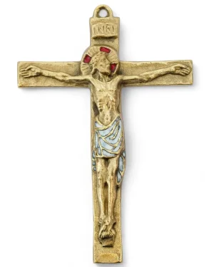 Christ sur croix en bronze et INRI – 15 cm – 0115
