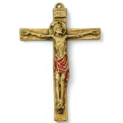 Christ sur croix en bronze et INRI