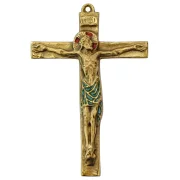 Christ sur croix en bronze et INRI