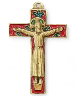 Croix Christ roman en bronze émaillé – 4 couleurs – 12 cm – 0145