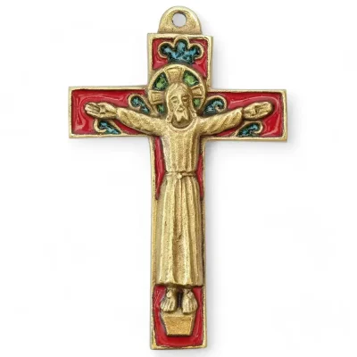 Croix Christ roman en bronze – 4 couleurs – 12 cm – 0145