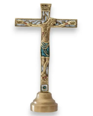 Crucifix sur socle, christogramme INRI – 19 cm – 22SOCLE