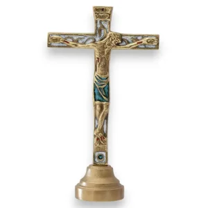 Crucifix sur socle, christogramme INRI – 19 cm – 22SOCLE