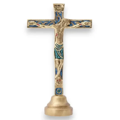 Crucifix sur socle, christogramme INRI – 19 cm – 22SOCLE