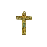 Crucifix travaillé en bronze émaillé