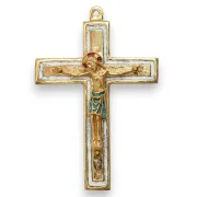 Double croix émaillée avec Christ