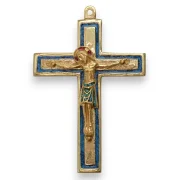 Double croix émaillée avec Christ