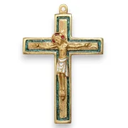 Double croix émaillée avec Christ