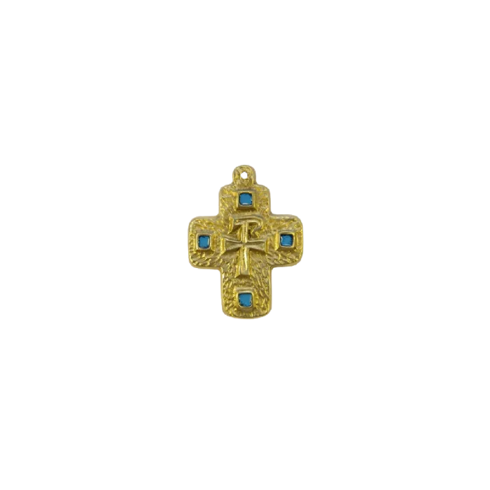 Monogramme Chrisme sur croix avec cabochons – 7,8 cm – L29