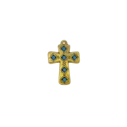 Motif médiéval sur croix en bronze émaillé