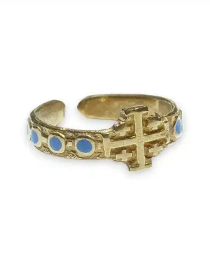 Bague dizainier bronze et émaux – taille 54-57 – N165