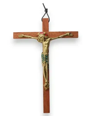 Christ en bronze et émaux sur croix murale – 20 cm – 933