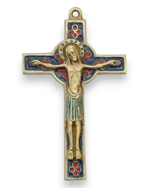 Croix celtique et trèfles en émaux bronze émaillé – 15 cm – 019