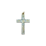 Croix de communion en bronze émaillé – 5,7 cm – 0125 blanc_ - Les Tailleurs d'Images