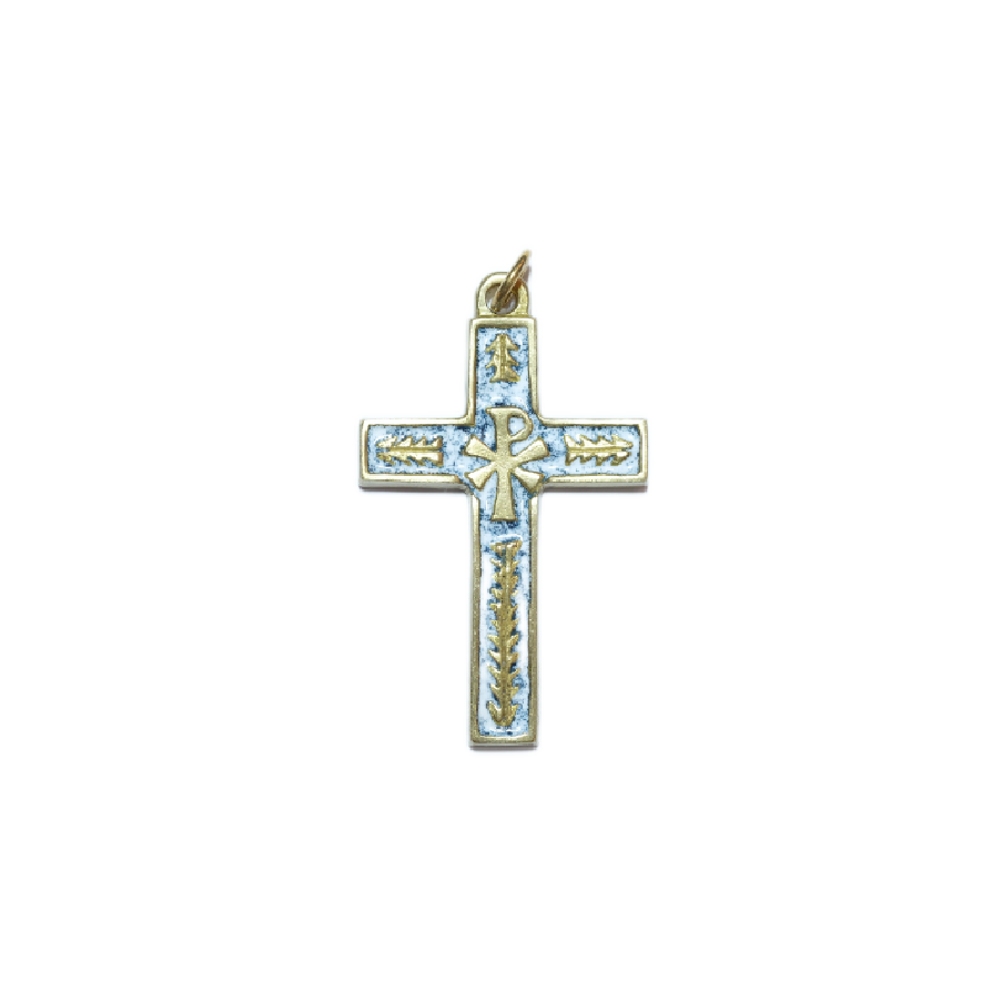 Croix de communion en bronze émaillé – 5,7 cm – 0125 blanc_ - Les Tailleurs d'Images