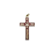 Croix de communion en bronze émaillé – 5,7 cm – 0125 rouge - Les Tailleurs d'Images