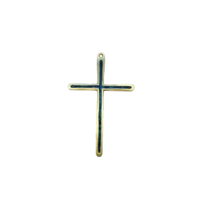 Croix fine au dessin contemporain en bronze émaillé – 12 cm – 0189