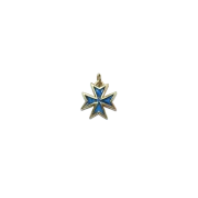 Croix de Malte en bijou, pendentif en bronze émaillé – 2,2 cm – 027 BLEU_- Les Tailleurs d'Images_