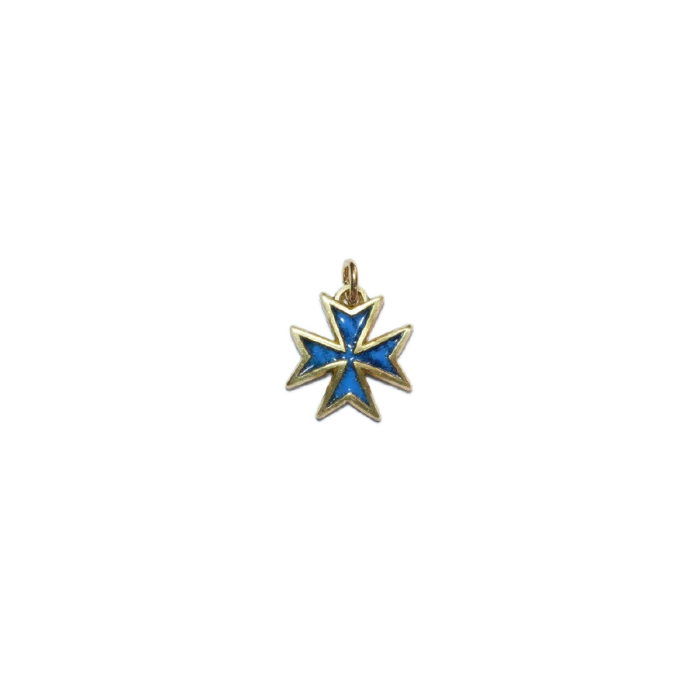 Croix de Malte en bijou, pendentif en bronze émaillé – 2,2 cm – 027