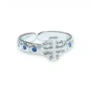Bague dizainier argent et émaux