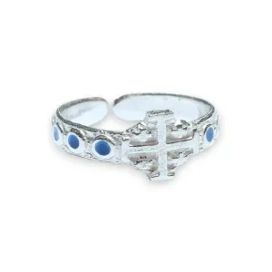 Bague dizainier argent et émaux