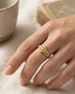 Bague dizainier bronze et émaux – taille 54-57 – N165