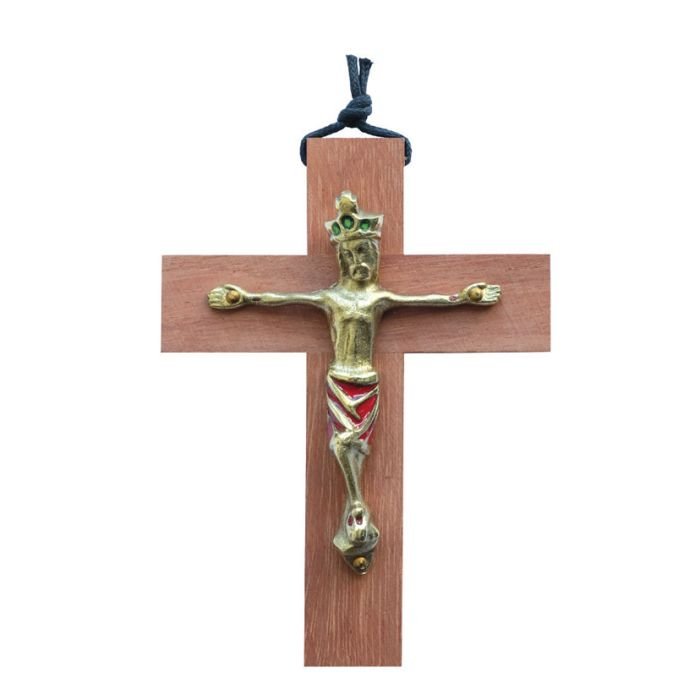 Christ couronné Crucifix en majesté bois – 13.5cm – 130