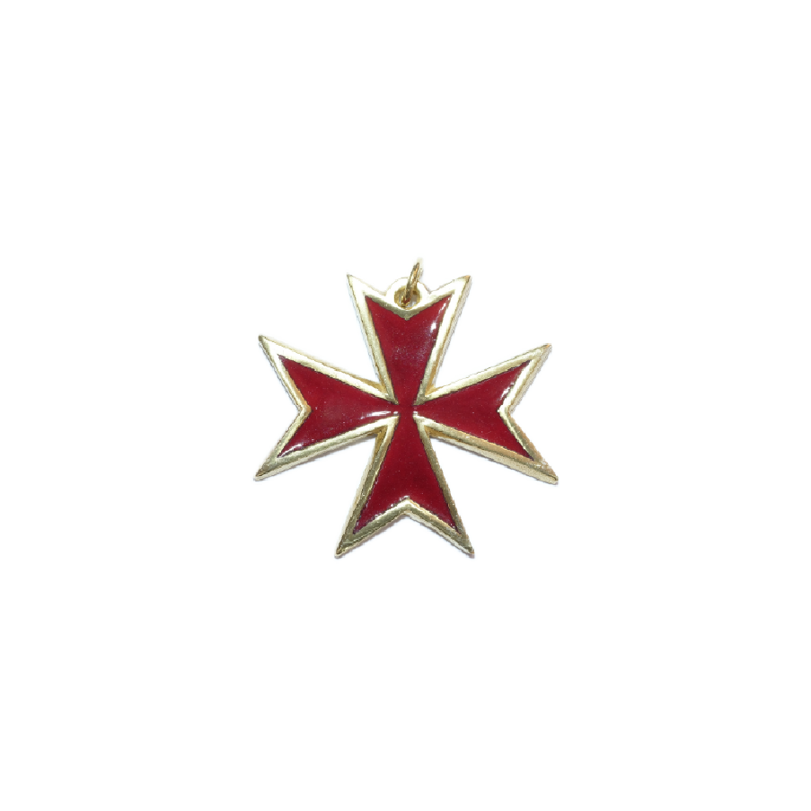 Croix de Malte – pendentif – 0102 – 4,8cm rouge