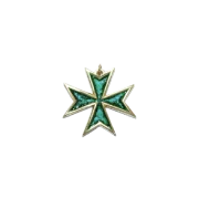 Croix de Malte – pendentif – 0102 – 4,8cm vert