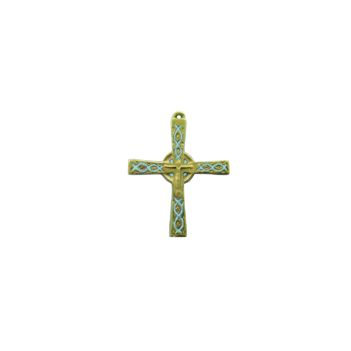 Crucifix bronze émaillé – 9cm – 320