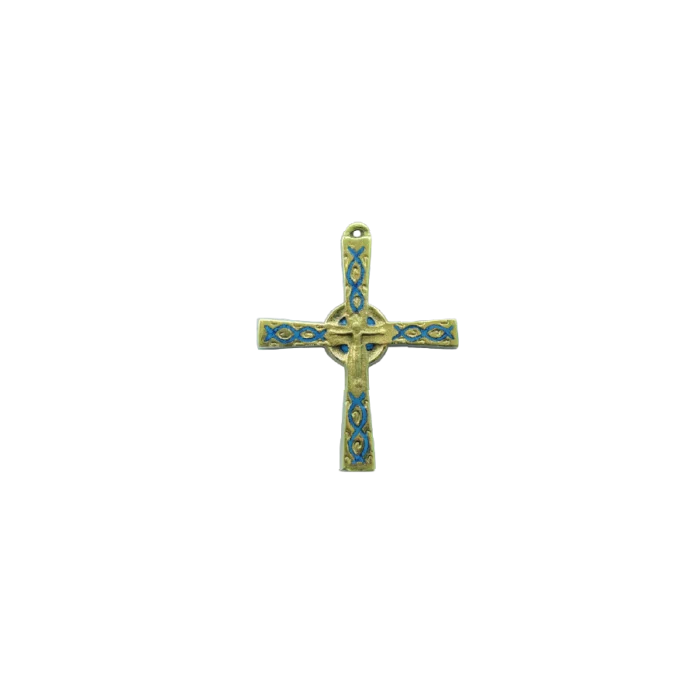 Crucifix bronze émaillé – 9cm – 320