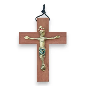 Christ couronné Crucifix en majesté bois – 13.5cm – 130